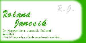 roland jancsik business card